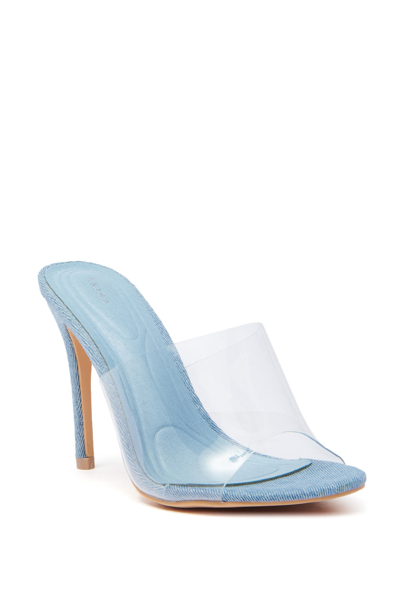 AKIRA OSWEGO DENIM NEW SLIP ON MULE SANDAL