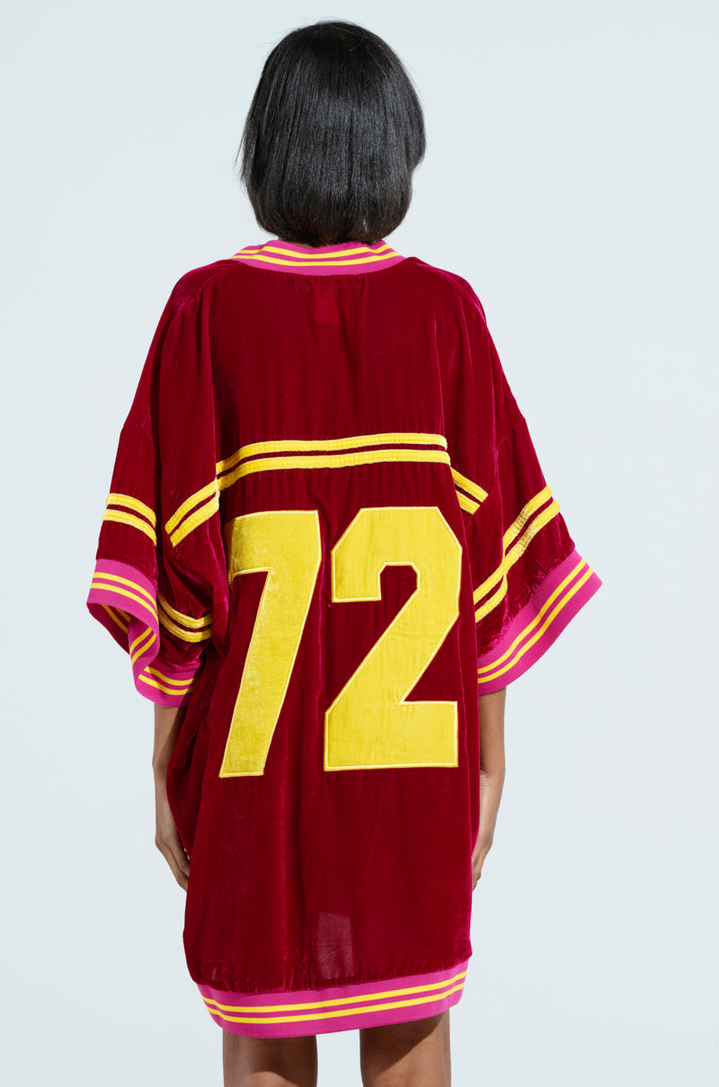 MOVING FORWARD VELVET JERSEY DRESS