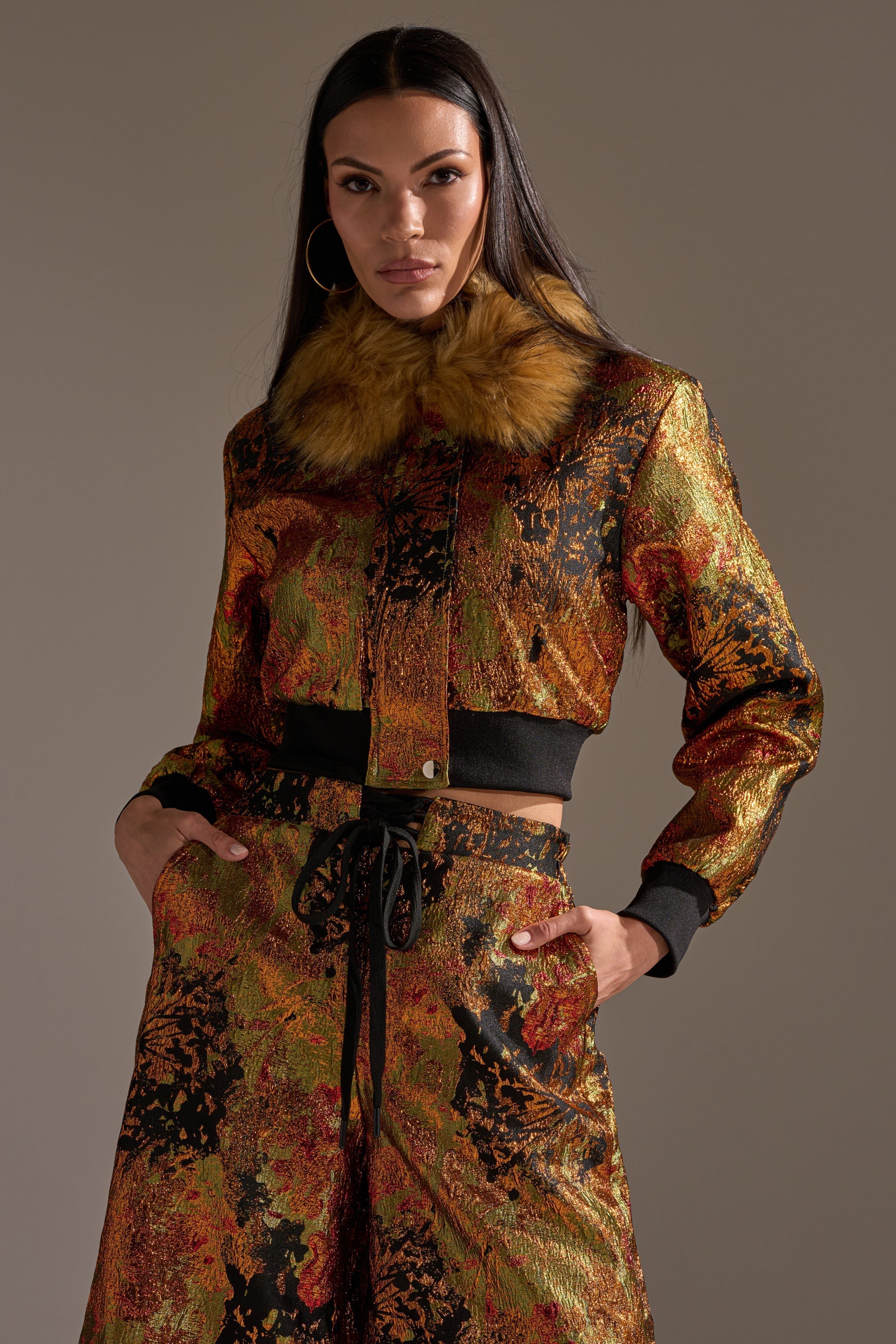 TWIN FLAME BROCADE BOMBER