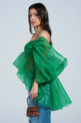 AN ELEGANT EVENING ORGANZA BLOUSE