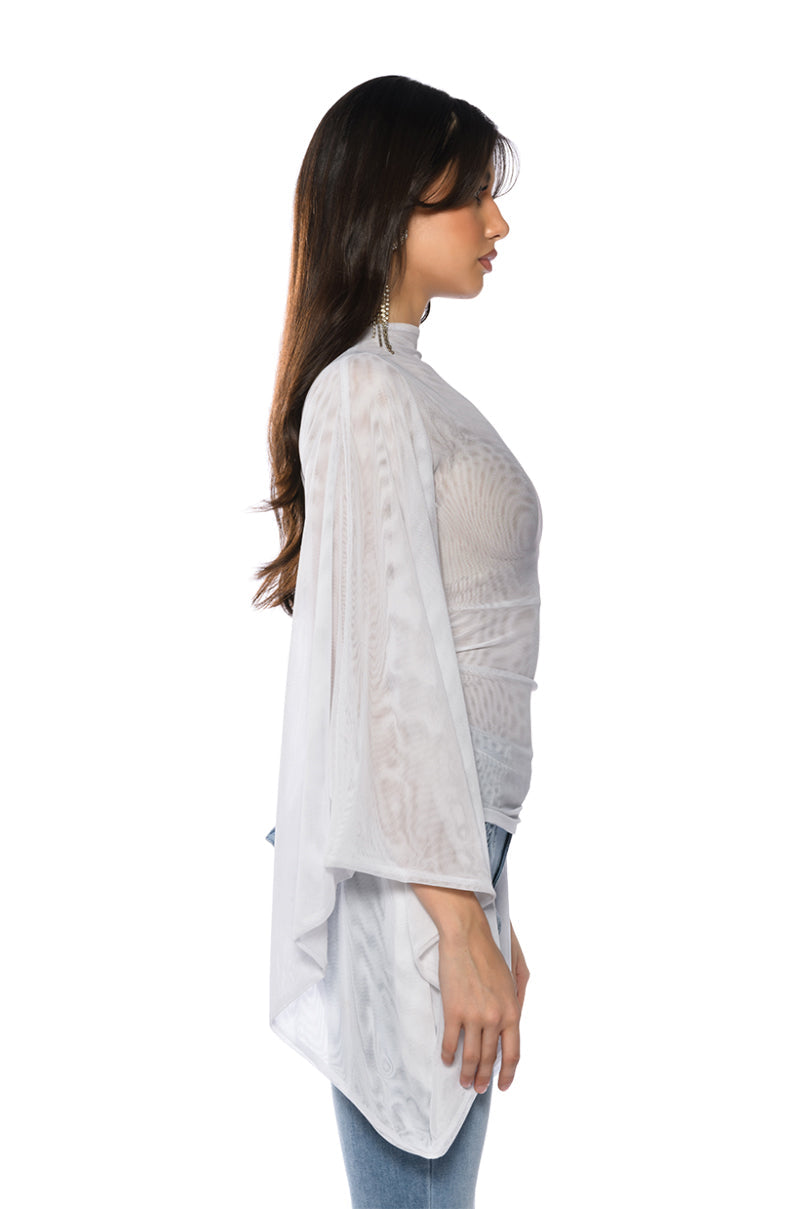 ADORE BELL SLEEVE MESH TOP