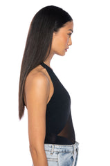 ASH HALTER NECK MESH DETAIL BODYSUIT