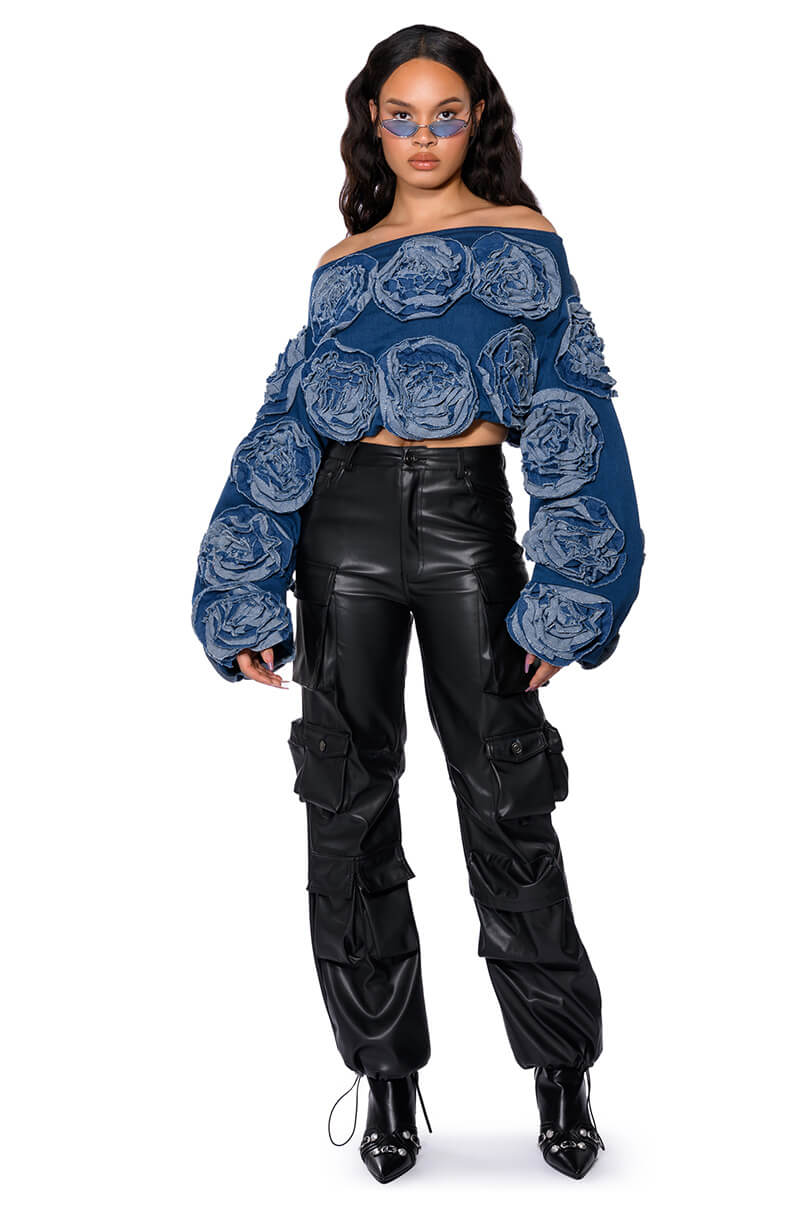 BASICALLY A MODEL PU CARGO PANT