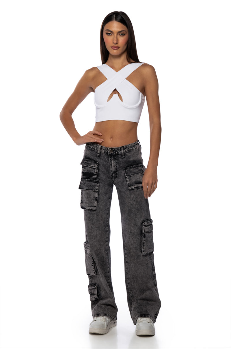 CROSS FRONT BRA TOP