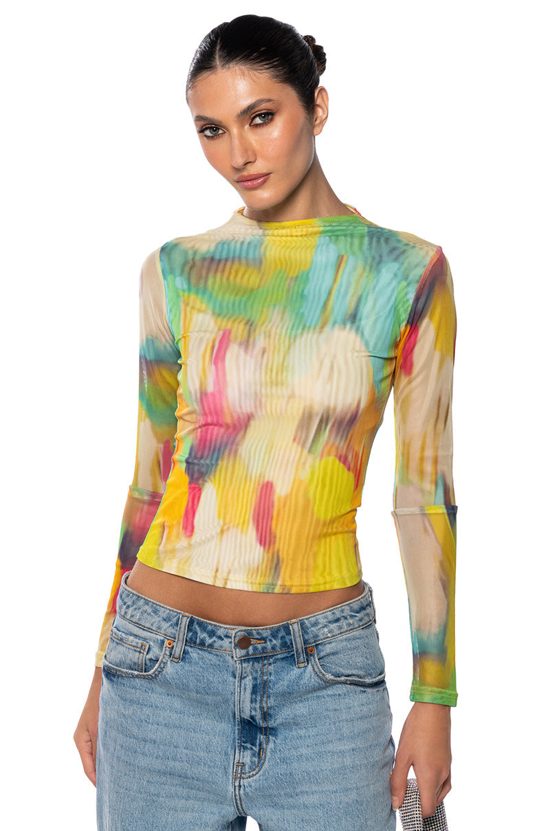 DAY DREAMING LONG SLEEVE MESH BODYSUIT