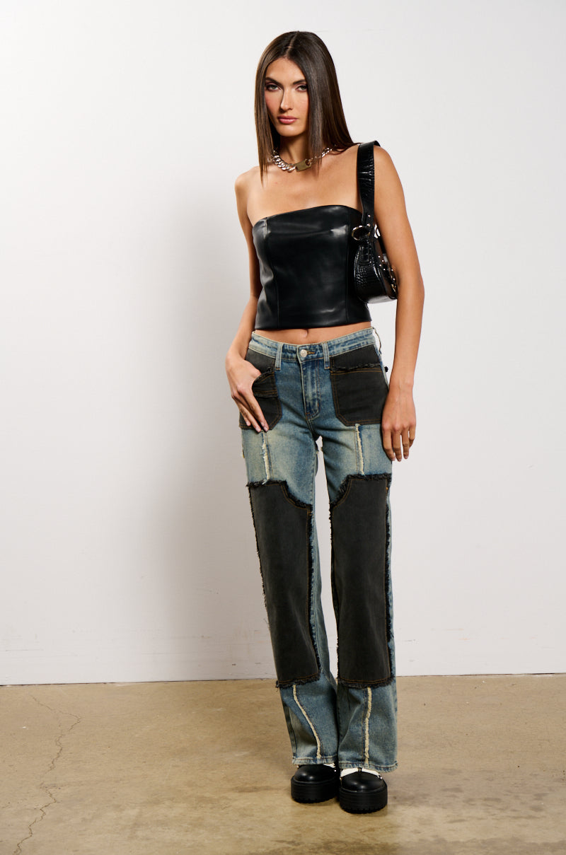 DEEP IN THE BOTTOM DISTRESSED DENIM PANT