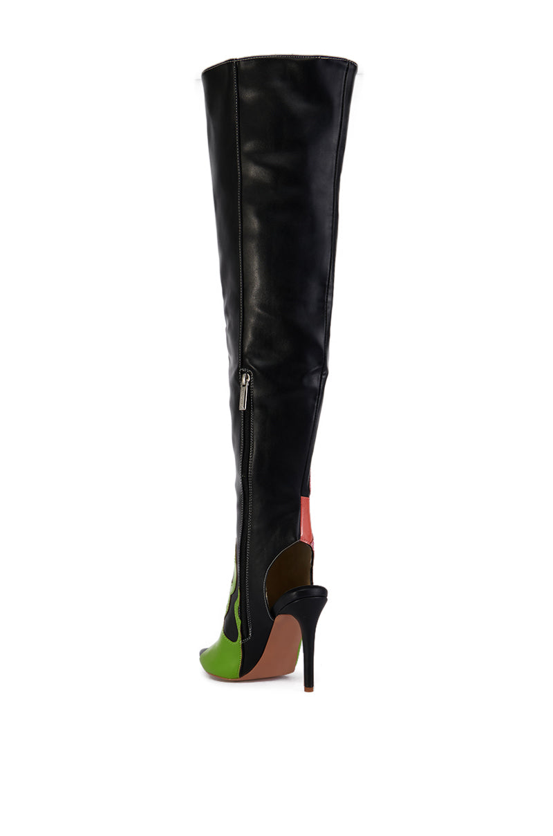 FIRESS MULTI FLAME OPEN TOE WESTERN SANDAL BOOT