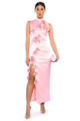 GENEVIEVE FLORAL MAXI DRESS WITH SLIT