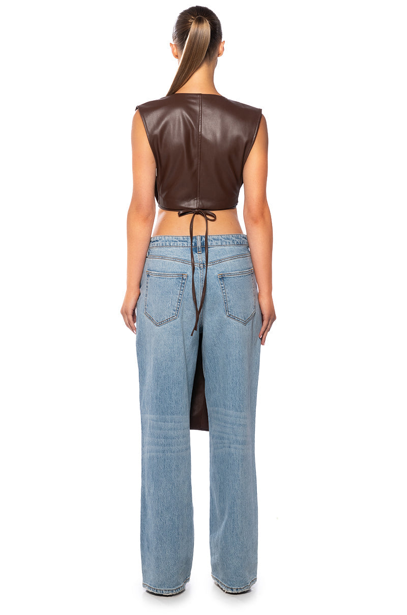 HENNY PU SPLIT VEST