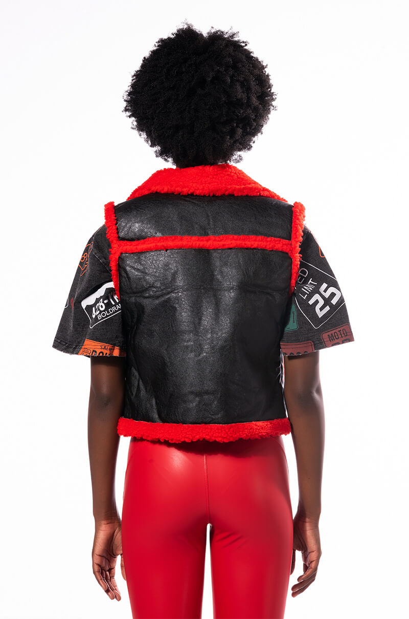 TEDDY LINED PU VEST
