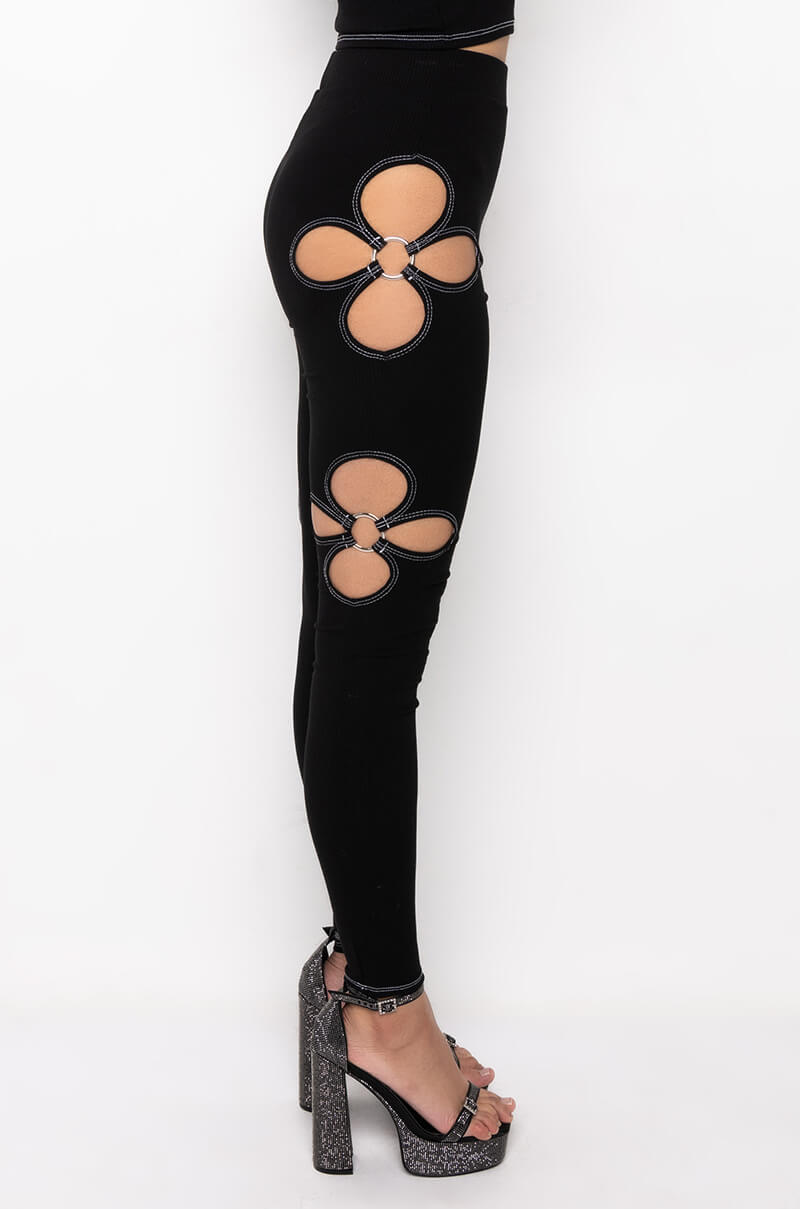 KYLIE CUT OUT RIBBED LEGGING
