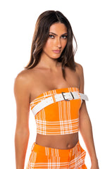 POPSICLE BRIGHT PLAID CROP TOP