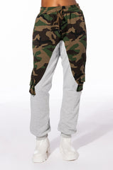SELFISH HEART CAMO COLOR BLOCKED JOGGERS