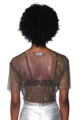 SUMMER MIRAGE SHORT SLEEVE EMBELLISHED TOP